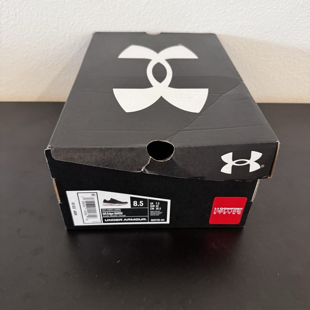 Under Armour Men Edge Suede Midnight Navy Casual Shoes 8.5 3027731-411 NWB - Picture 11 of 12